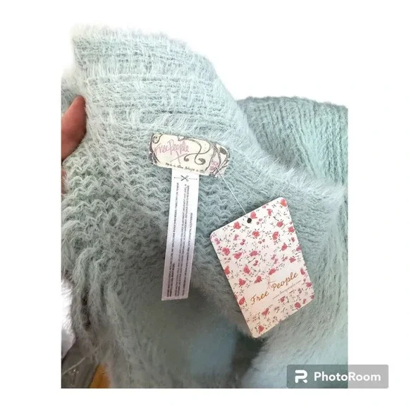 Free People Rectangle Soft Multi Way Blanket Scarf Wrap Fringed Edge Blue - Picture 2 of 4